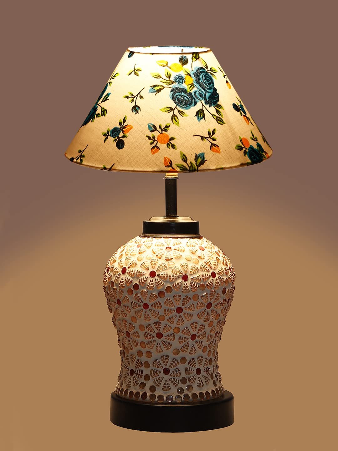 Multicolor Cotton Glass Table lamp with Iron Base(183)