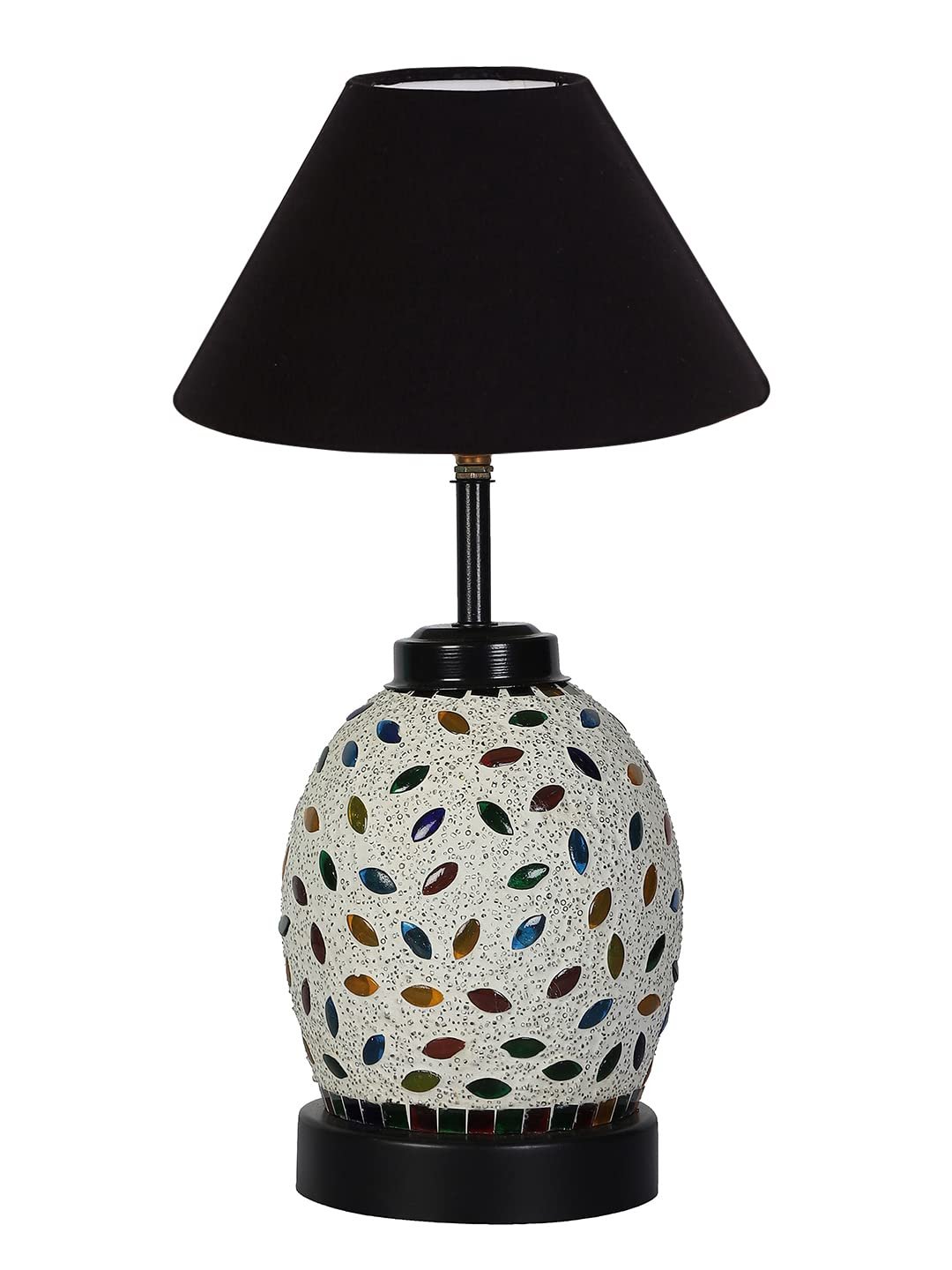Black Cotton Glass Table lamp with Iron Base(189)