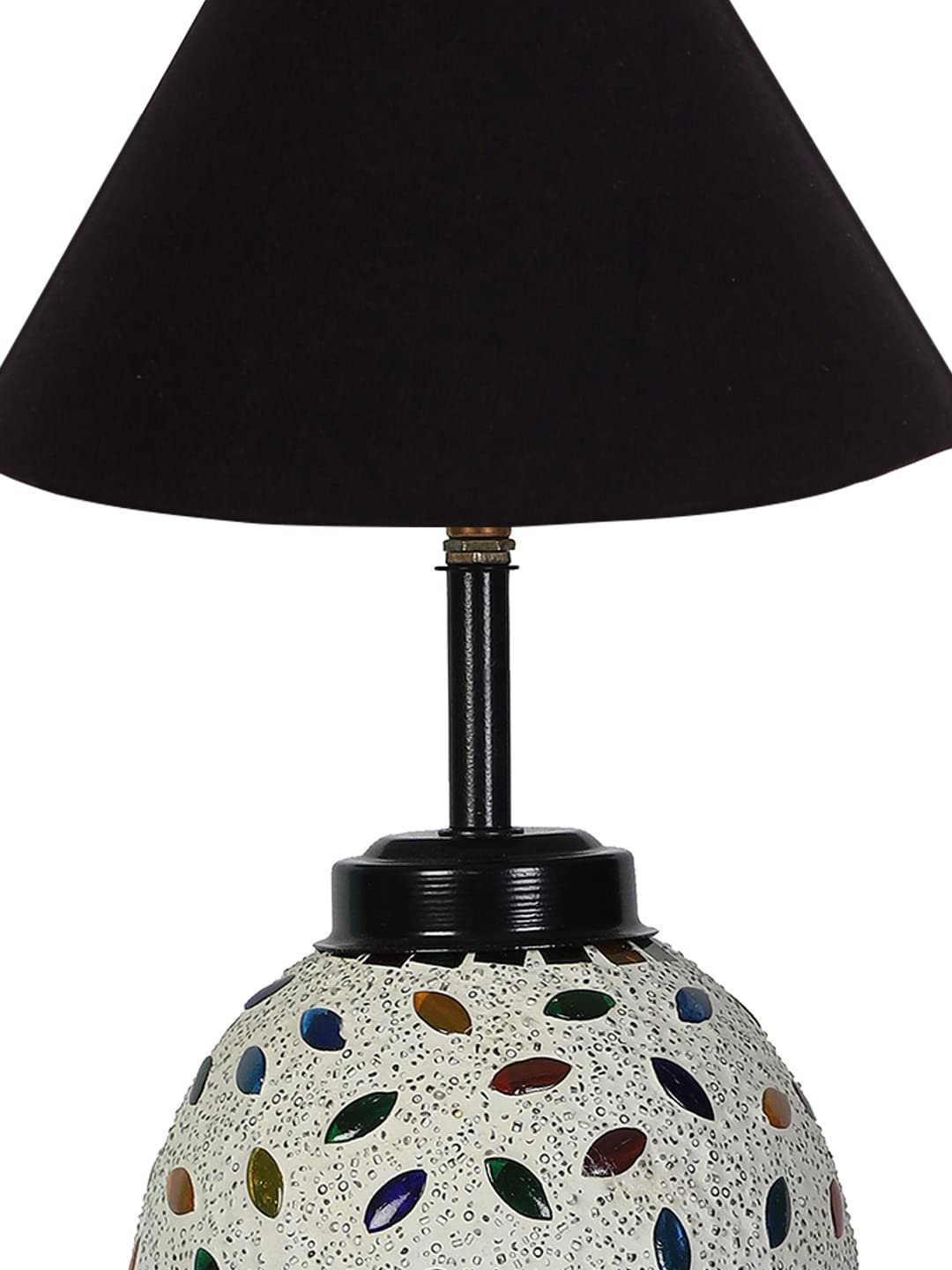 Black Cotton Glass Table lamp with Iron Base(189)