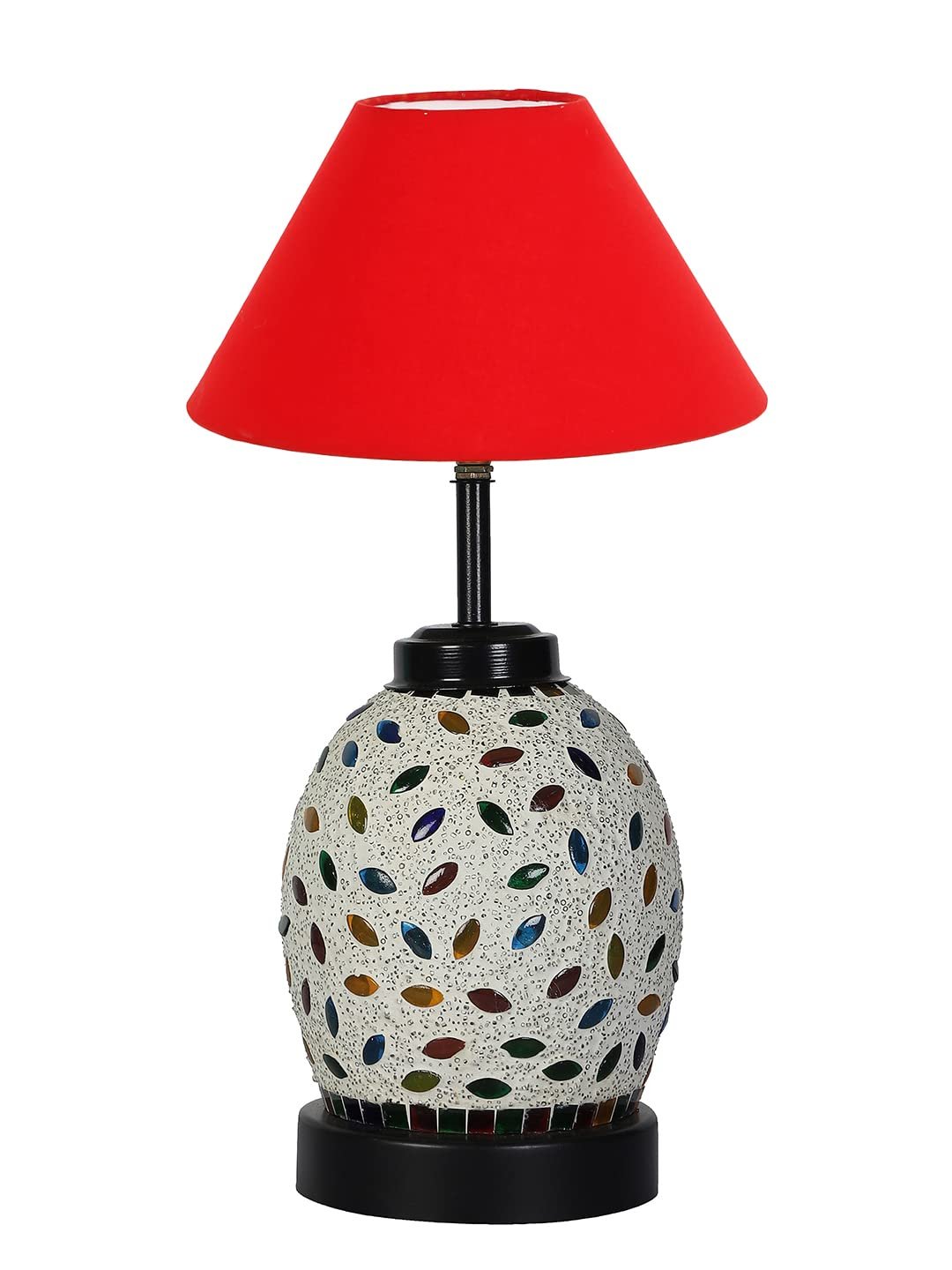 Red Cotton Glass Table lamp with Iron Base(190)