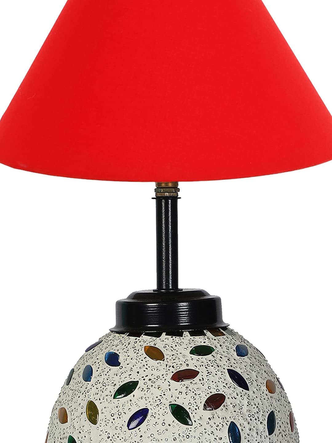 Red Cotton Glass Table lamp with Iron Base(190)