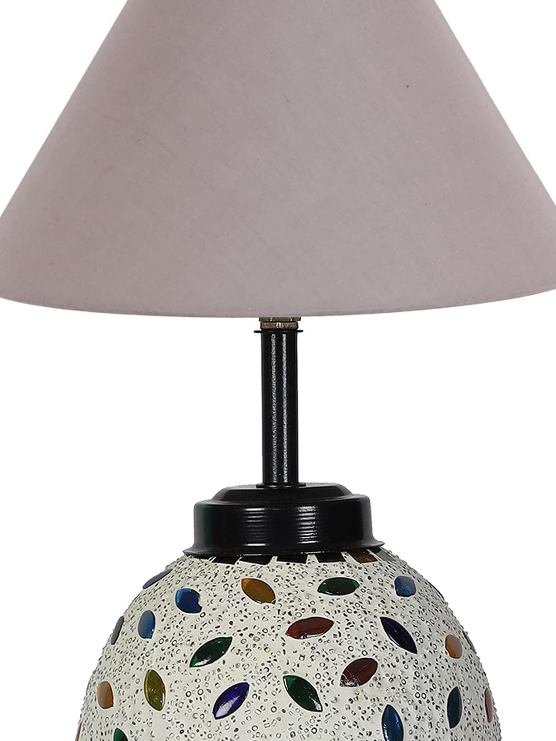 Grey Cotton Glass Table lamp with Iron Base(193)