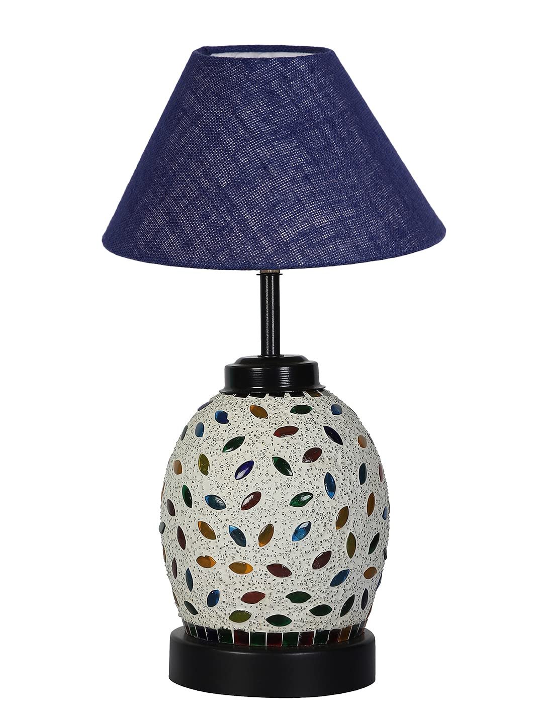 Blue Jute Glass Table lamp with Iron Base(198)