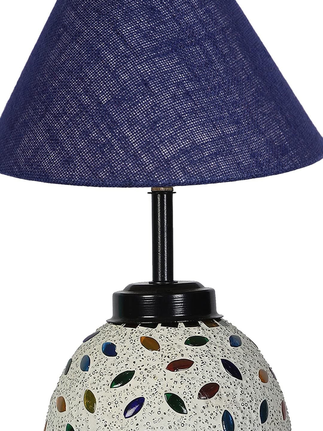 Blue Jute Glass Table lamp with Iron Base(198)