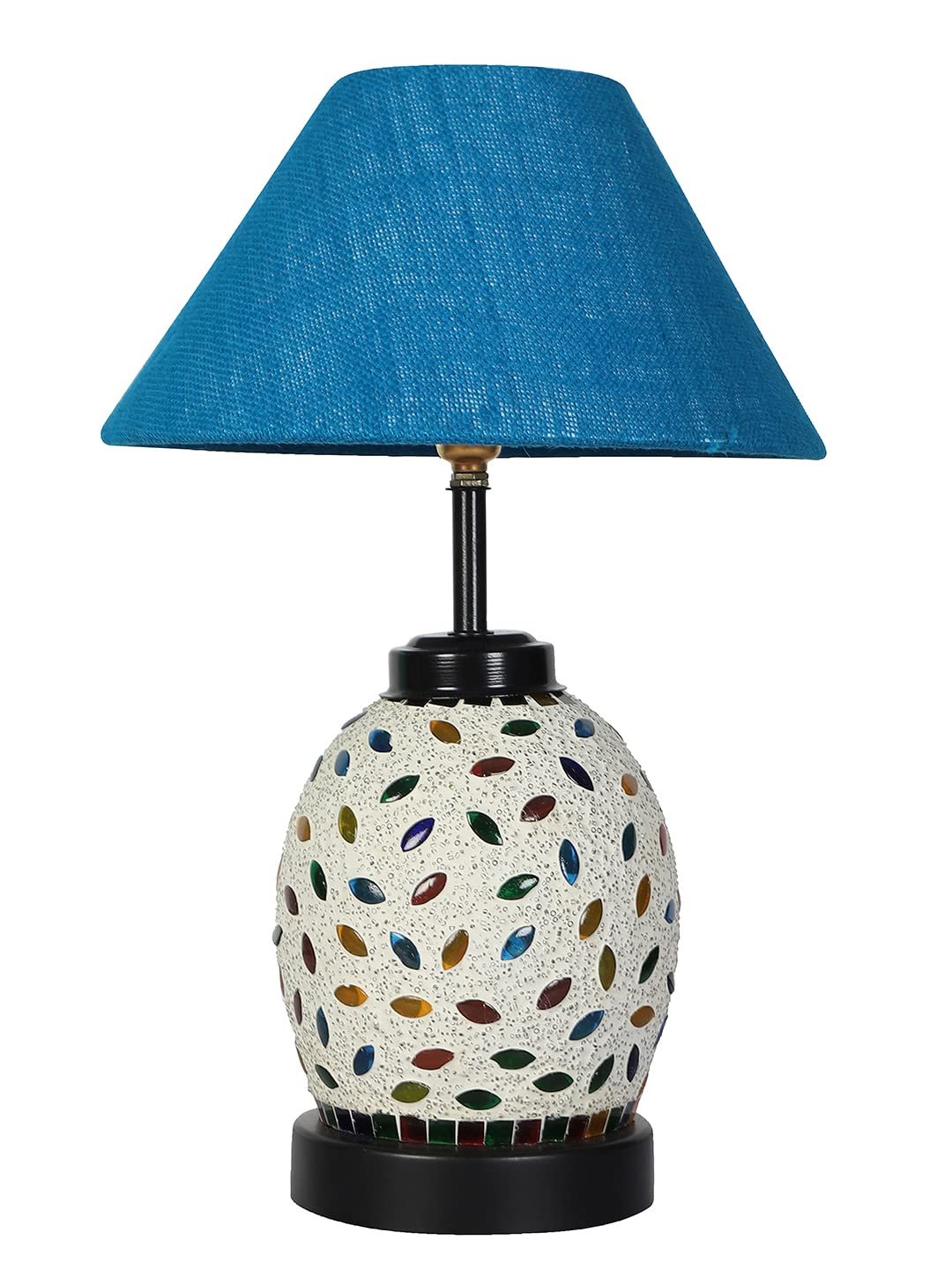 Turquoise Jute Glass Table lamp with Iron Base(199)