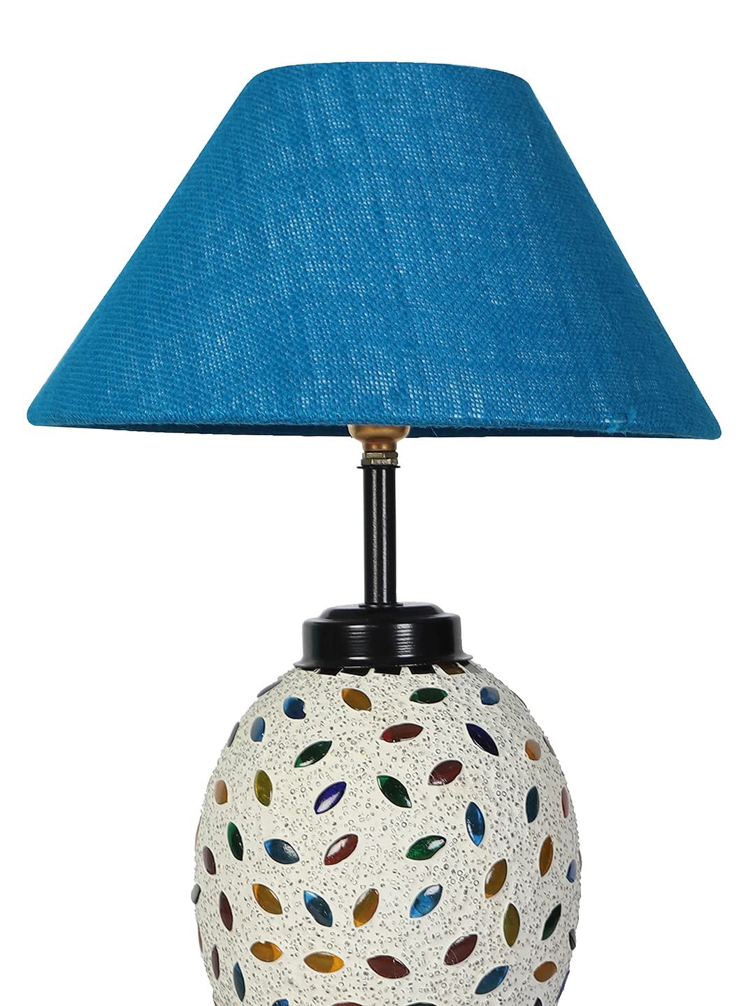 Turquoise Jute Glass Table lamp with Iron Base(199)