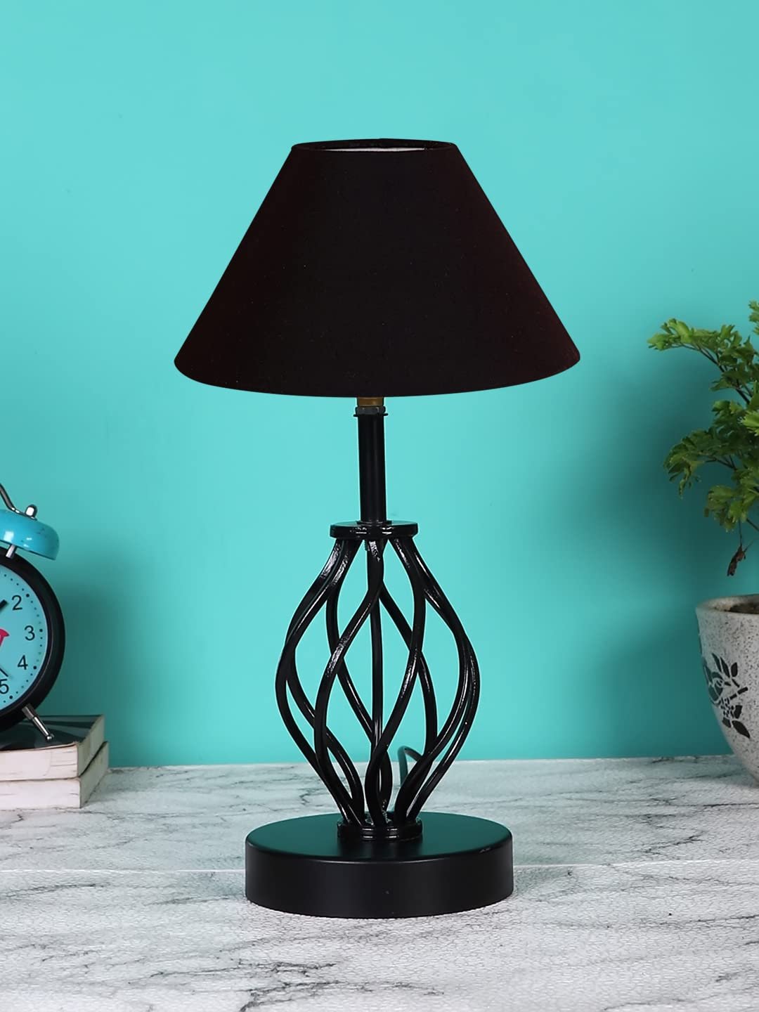 Black Cotton Table lamp with Iron Base(19)