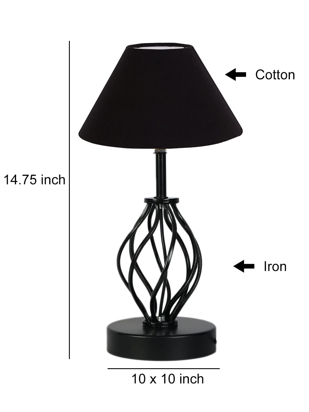 Black Cotton Table lamp with Iron Base(19)