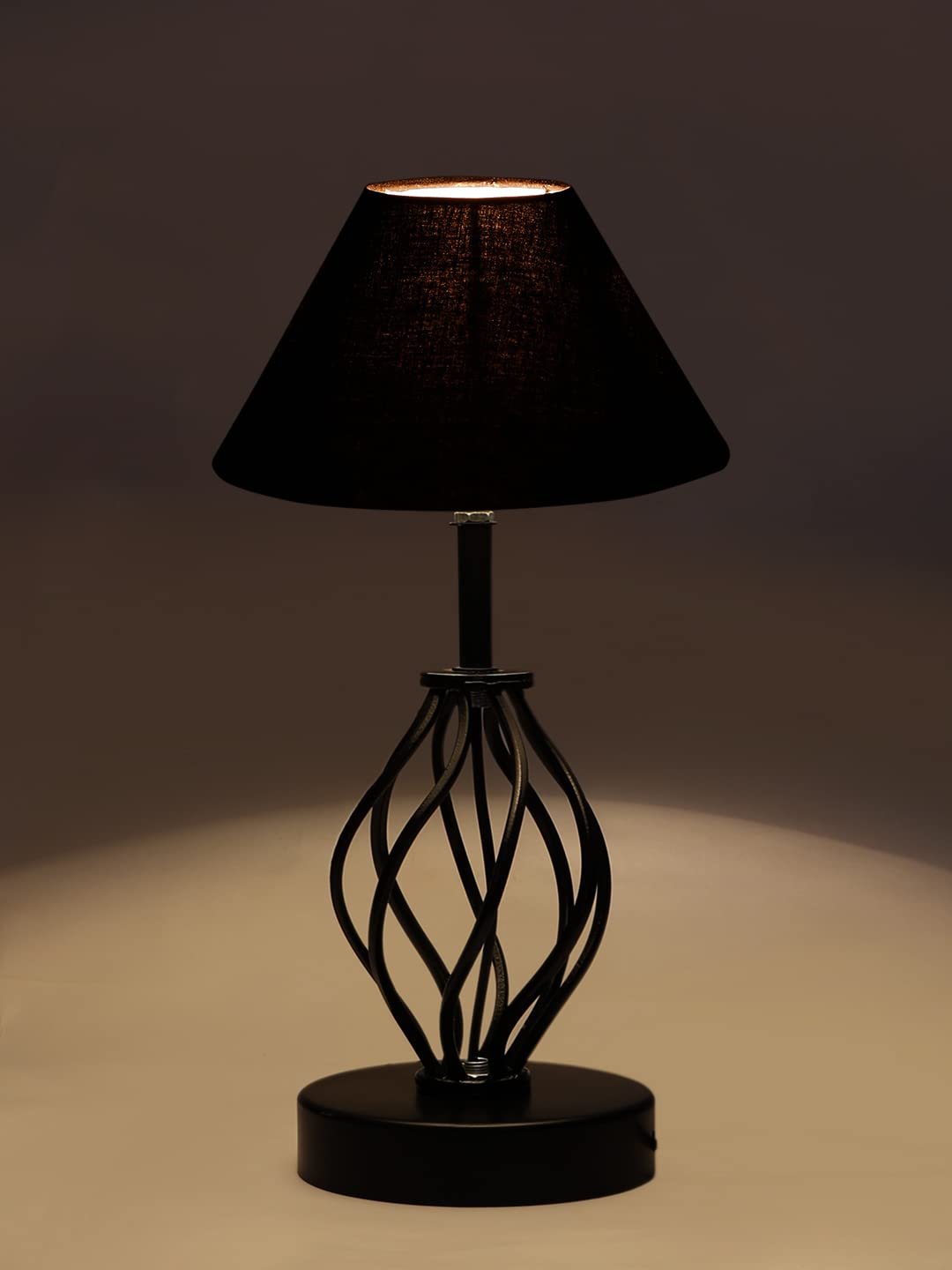 Black Cotton Table lamp with Iron Base(19)