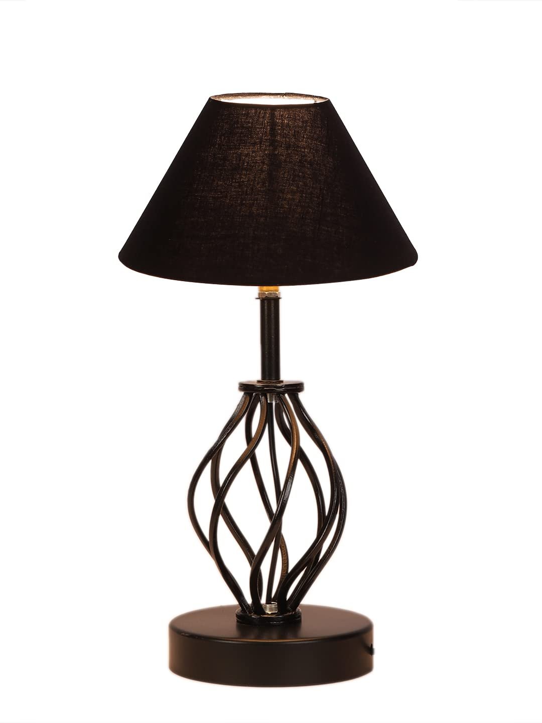 Black Cotton Table lamp with Iron Base(19)