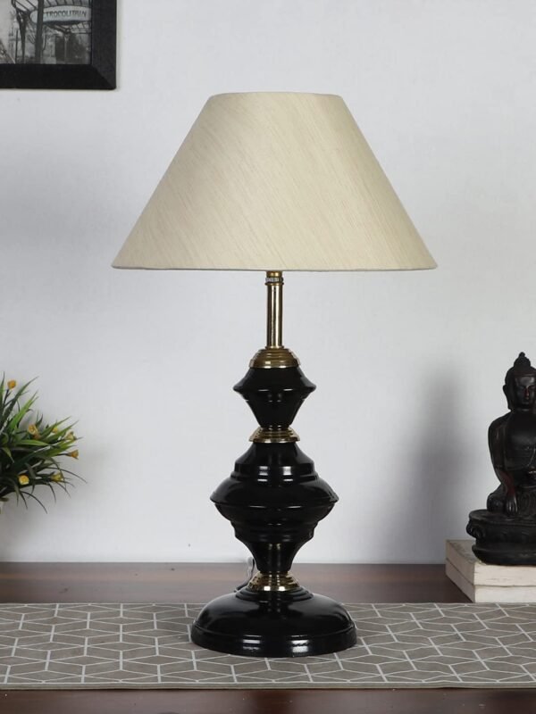 Off-White Cotton Table lamp with Iron Base(2)