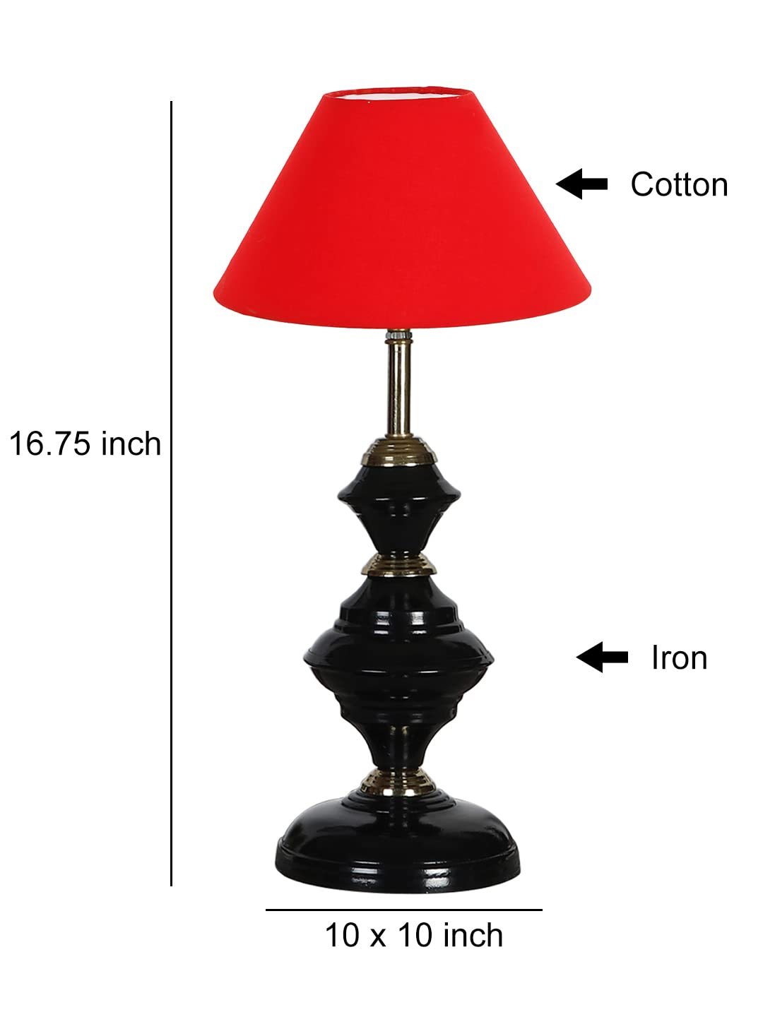 Red Cotton Table lamp with Iron Base(207)
