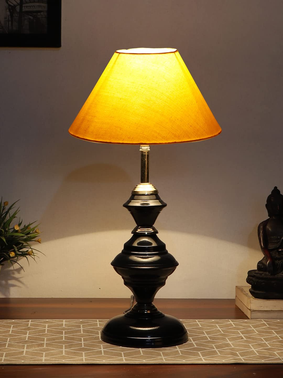 Yellow Cotton Table lamp with Iron Base(209)