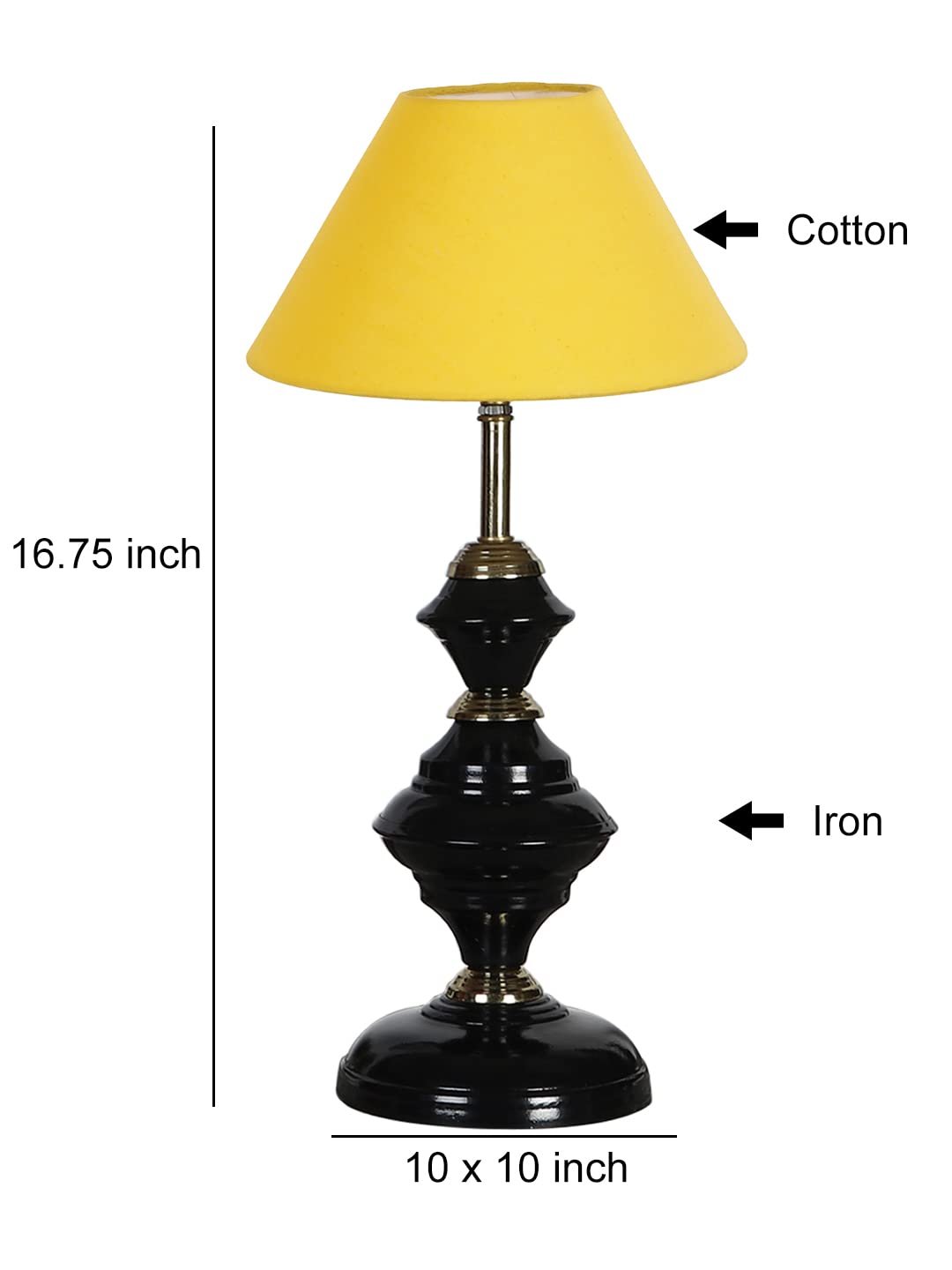 Yellow Cotton Table lamp with Iron Base(209)