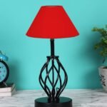 Red Cotton Table lamp with Iron Base(20)