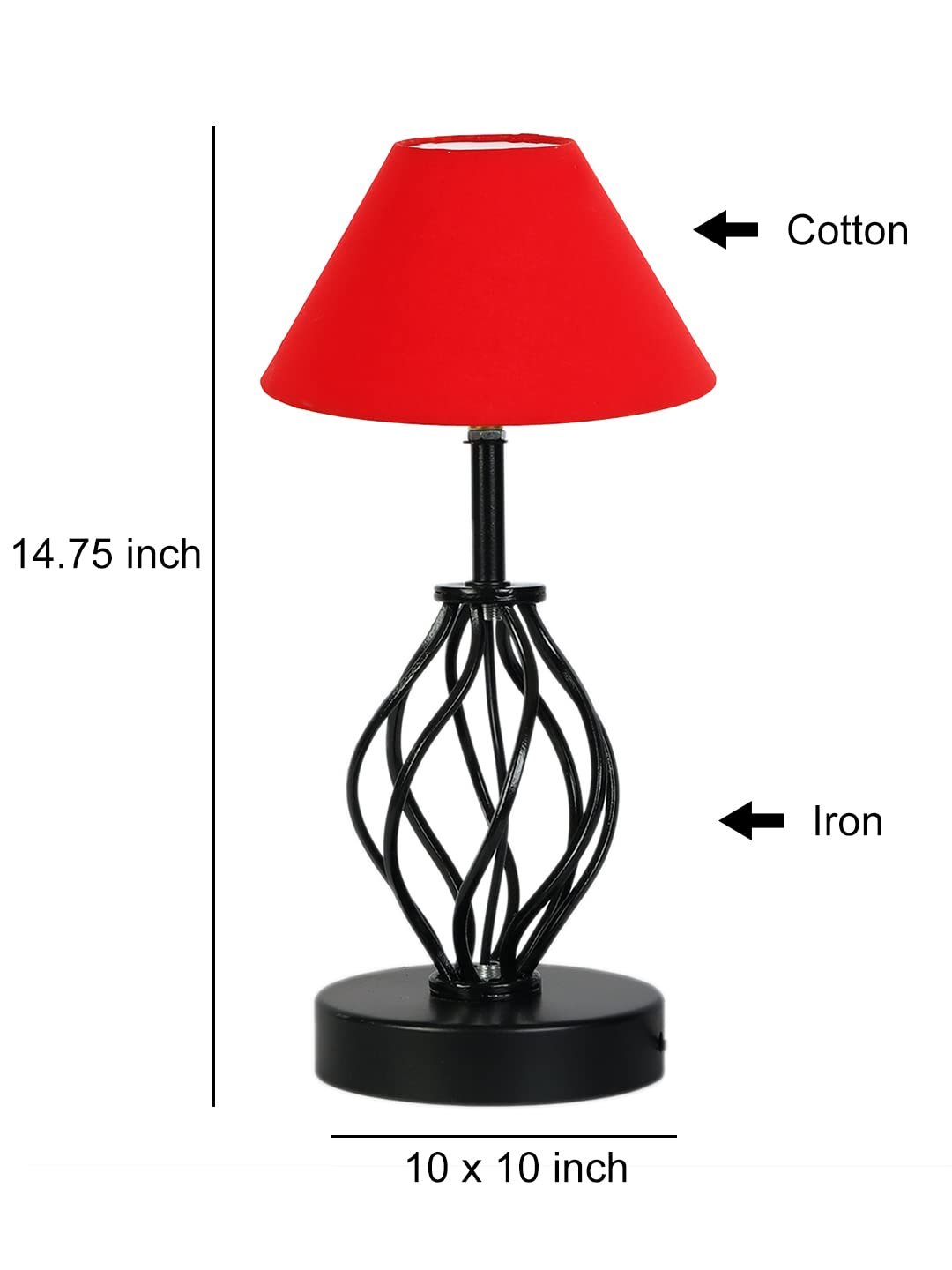 Red Cotton Table lamp with Iron Base(20)
