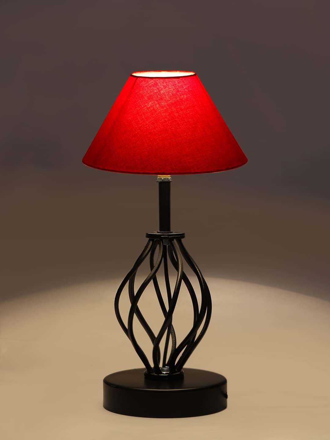 Red Cotton Table lamp with Iron Base(20)
