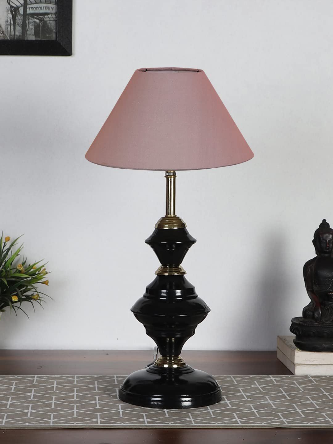 Grey Cotton Table lamp with Iron Base(210)