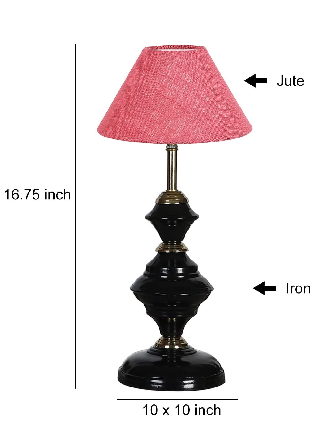 Pink Jute Table lamp with Iron Base(213)