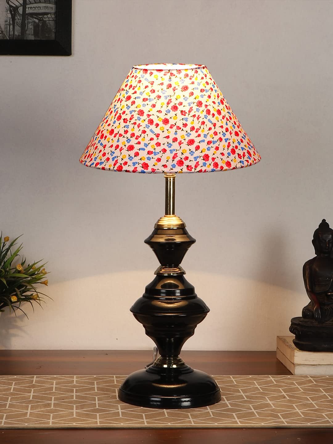 Multicolor Cotton Table lamp with Iron Base(219)