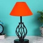 Orange Cotton Table lamp with Iron Base(21)