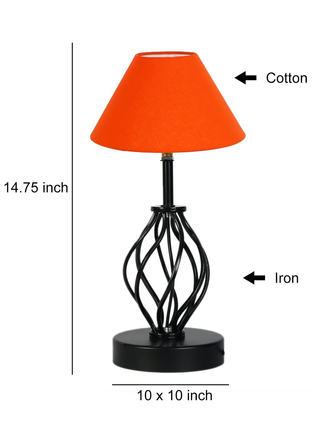 Orange Cotton Table lamp with Iron Base(21)