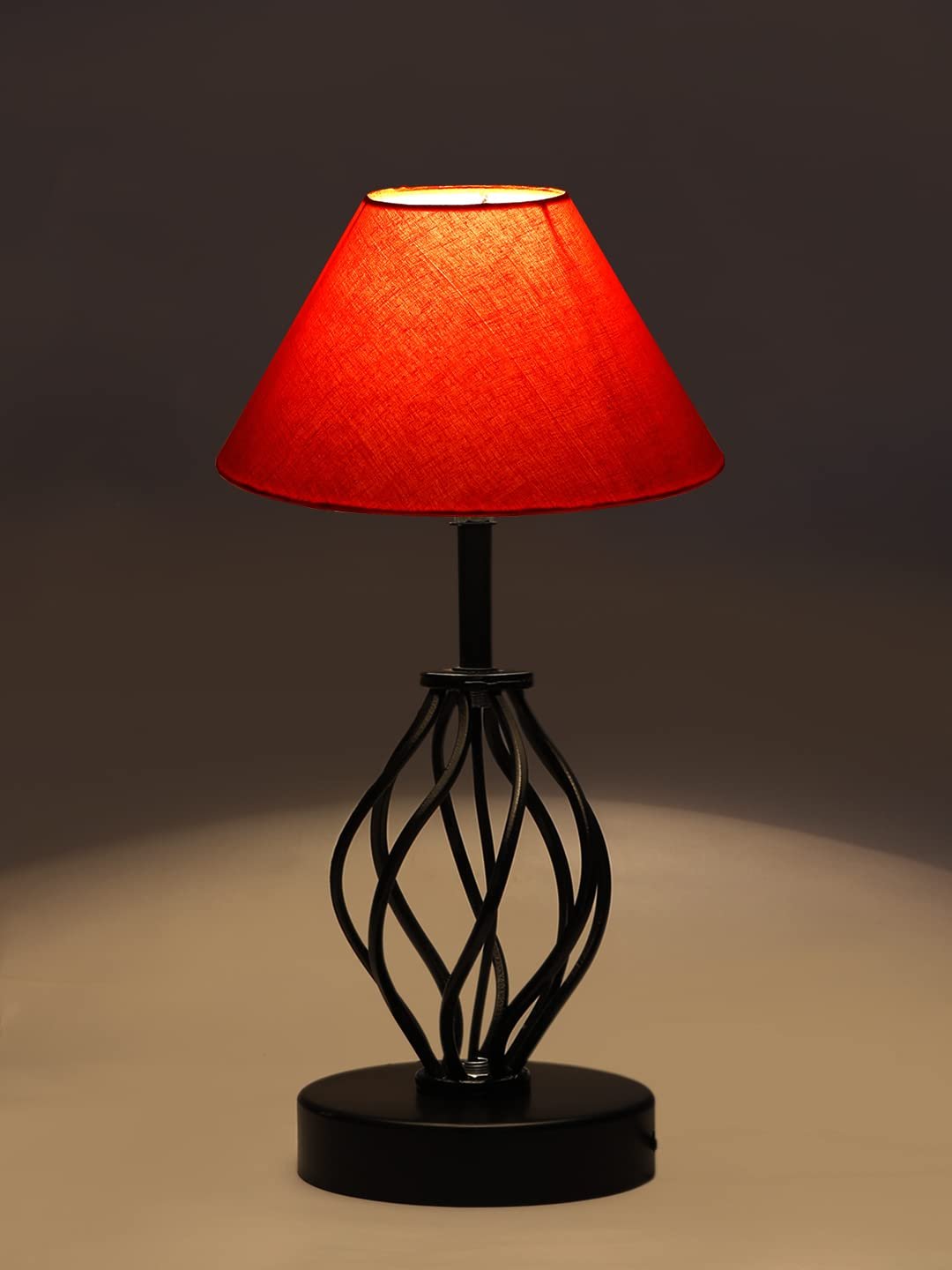 Orange Cotton Table lamp with Iron Base(21)