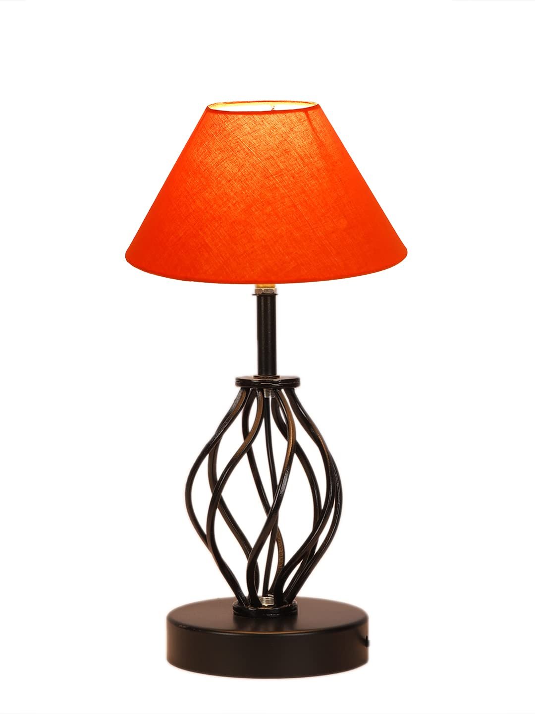 Orange Cotton Table lamp with Iron Base(21)
