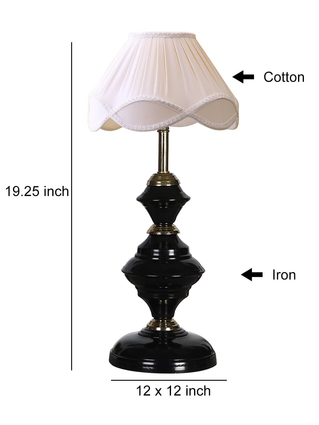 Vintage Off-White Shade Table lamp with Iron Base (220)