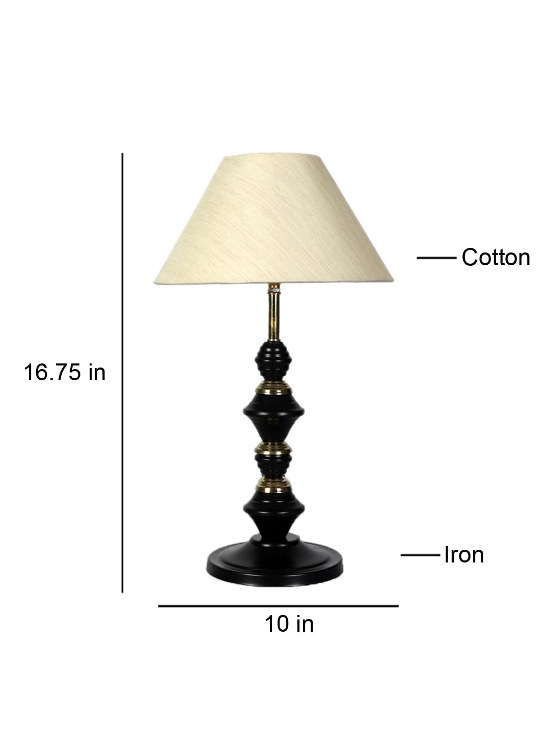 Off-White Cotton Table lamp with Iron Base(222)