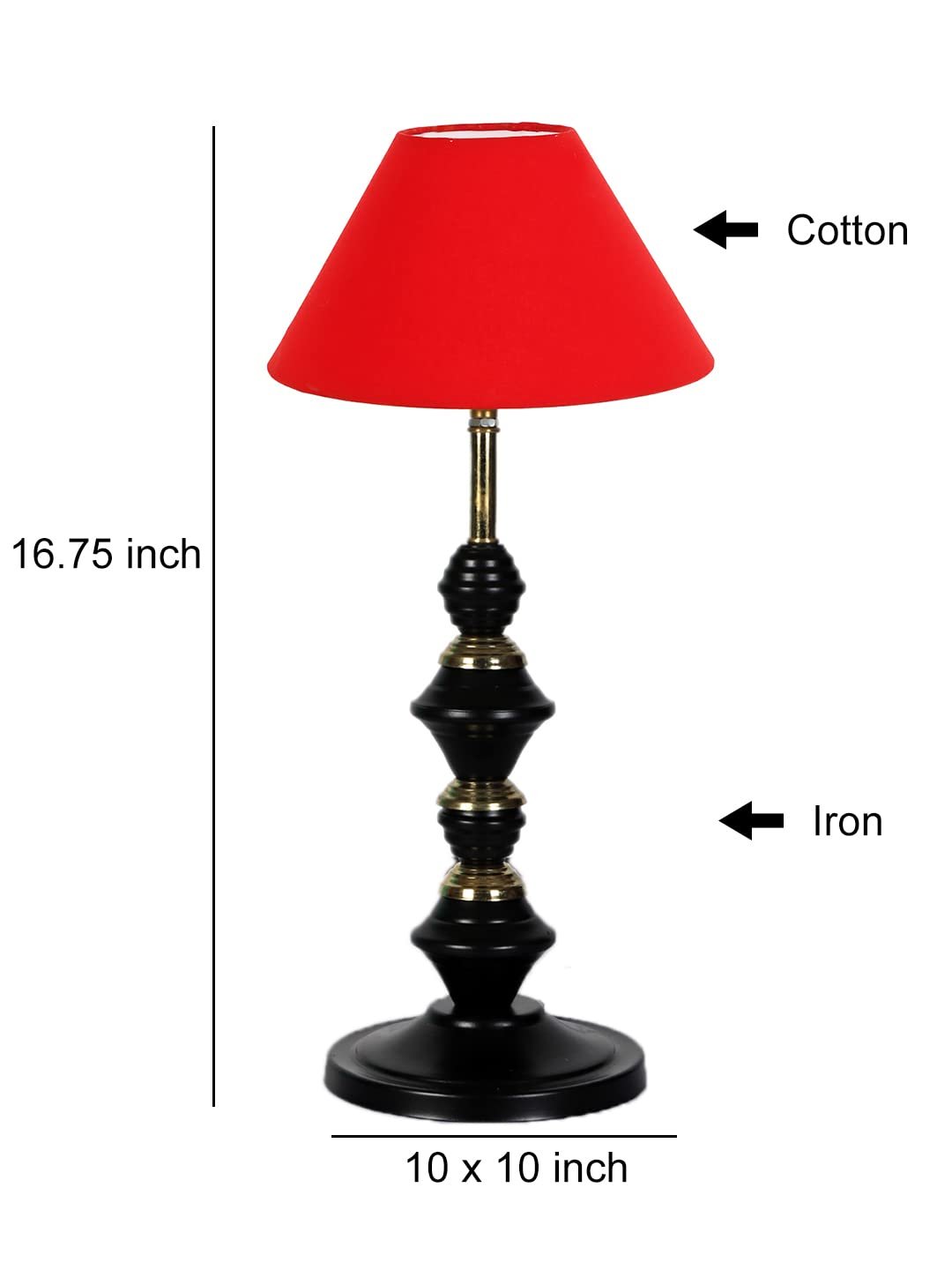 Red Cotton Table lamp with Iron Base(224)
