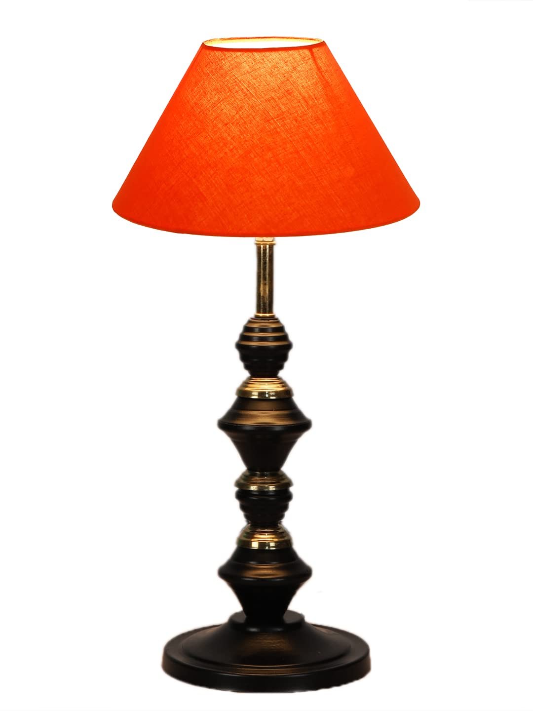Orange Cotton Table lamp with Iron Base