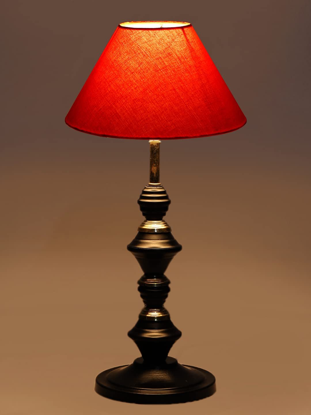 Orange Cotton Table lamp with Iron Base