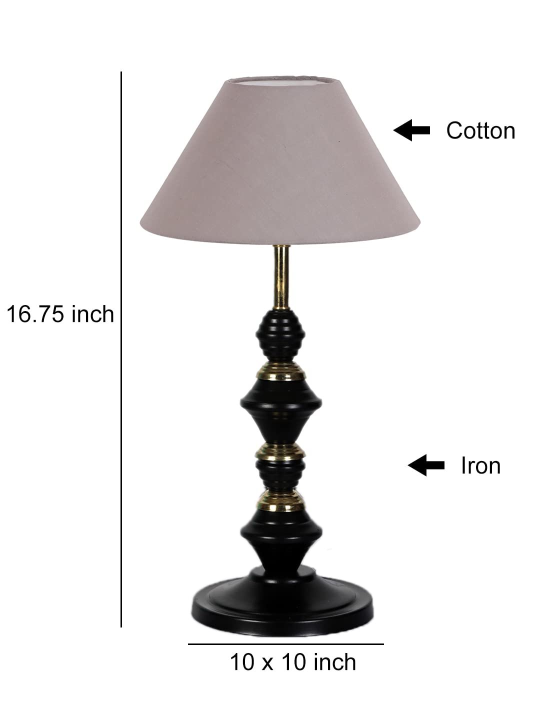 Grey Cotton Table lamp with Iron Base(227)
