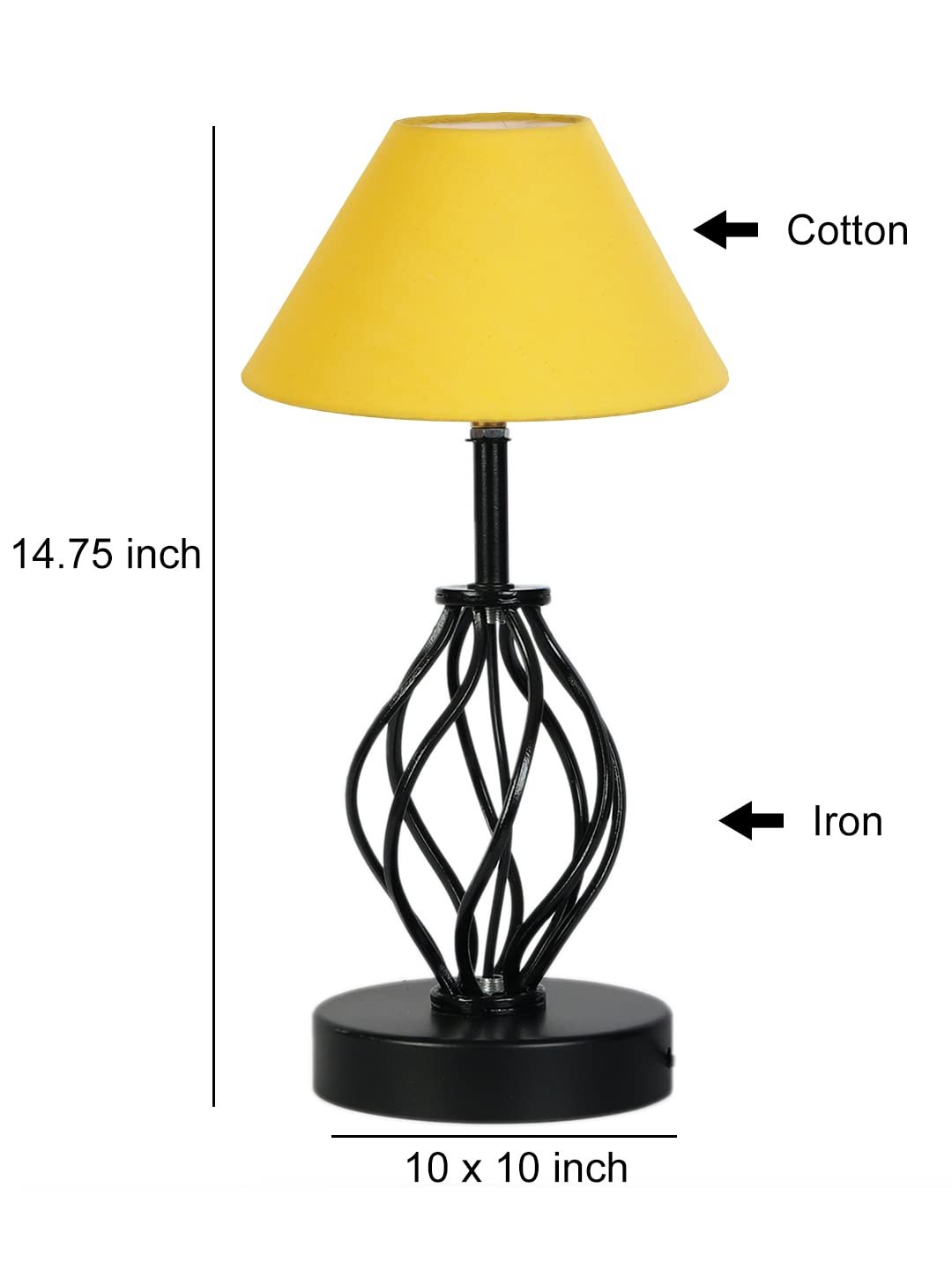 Yellow Cotton Table lamp with Iron Base(22)