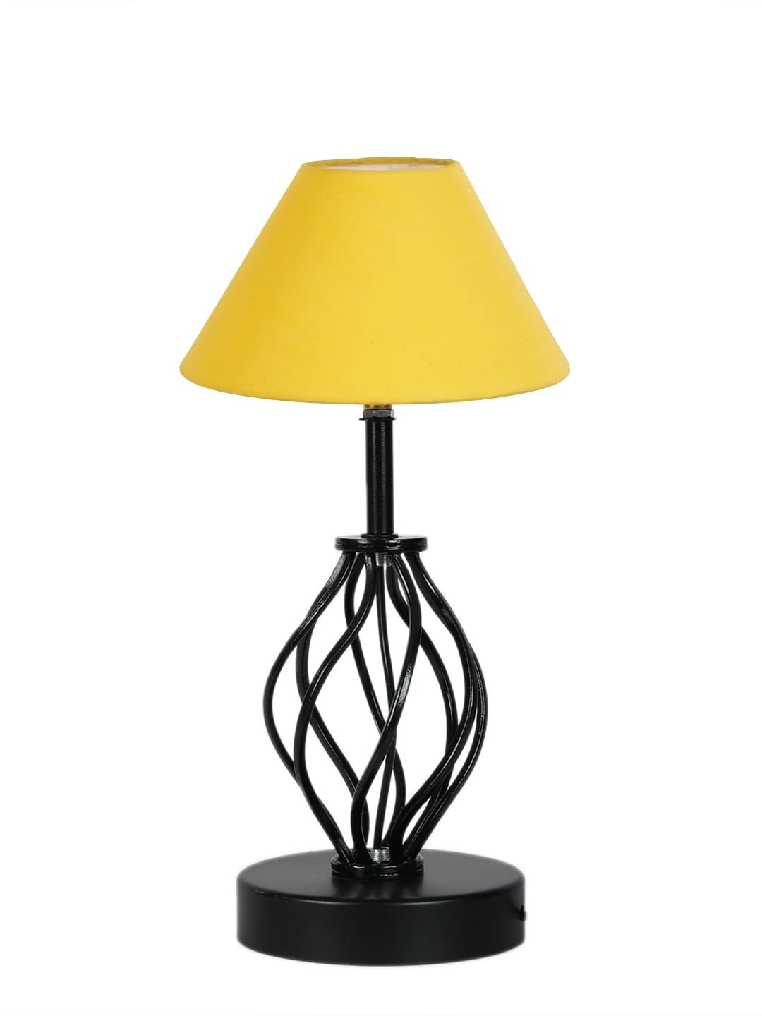 Yellow Cotton Table lamp with Iron Base(22)