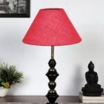 Pink Jute Table lamp with Iron Base(230)