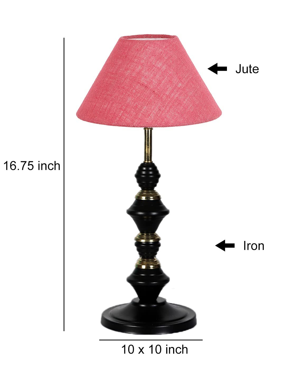 Pink Jute Table lamp with Iron Base(230)