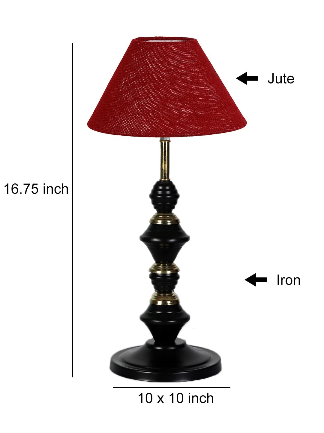 Maroon Jute Table lamp with Iron Base(231)