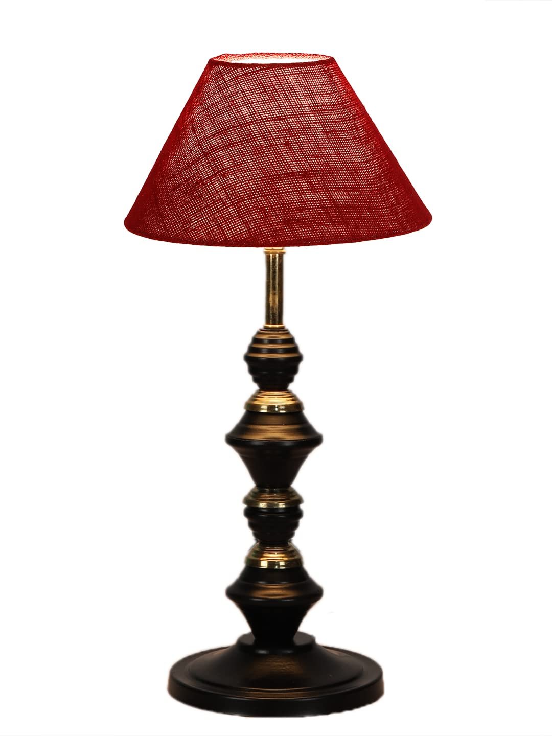 Maroon Jute Table lamp with Iron Base(231)