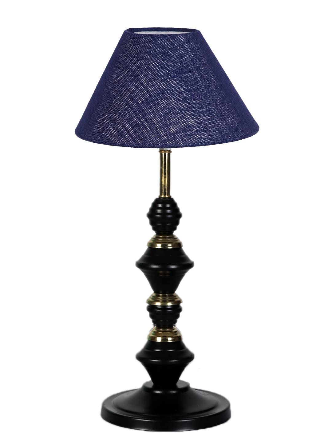 Blue Jute Table lamp with Iron Base