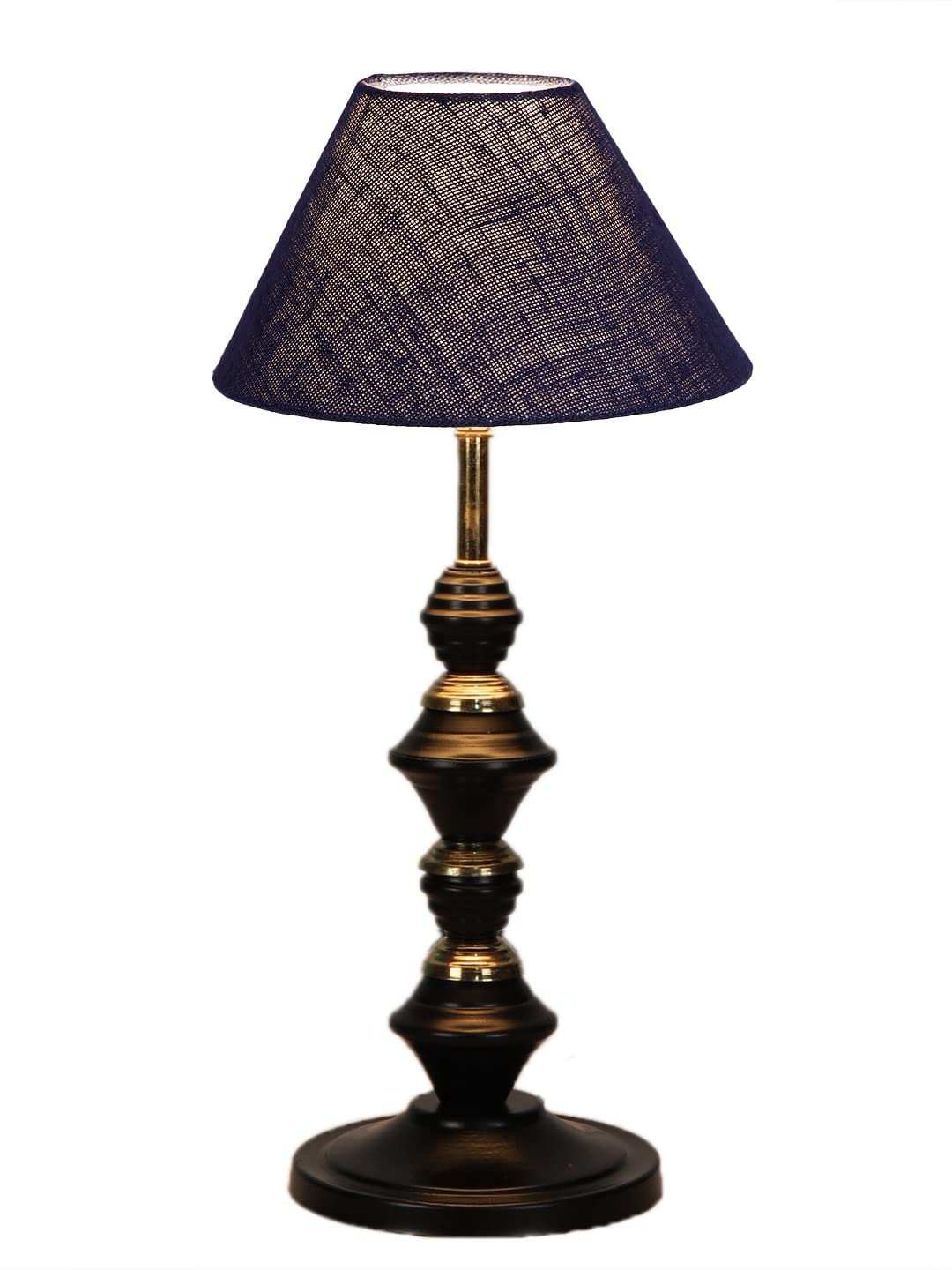 Blue Jute Table lamp with Iron Base