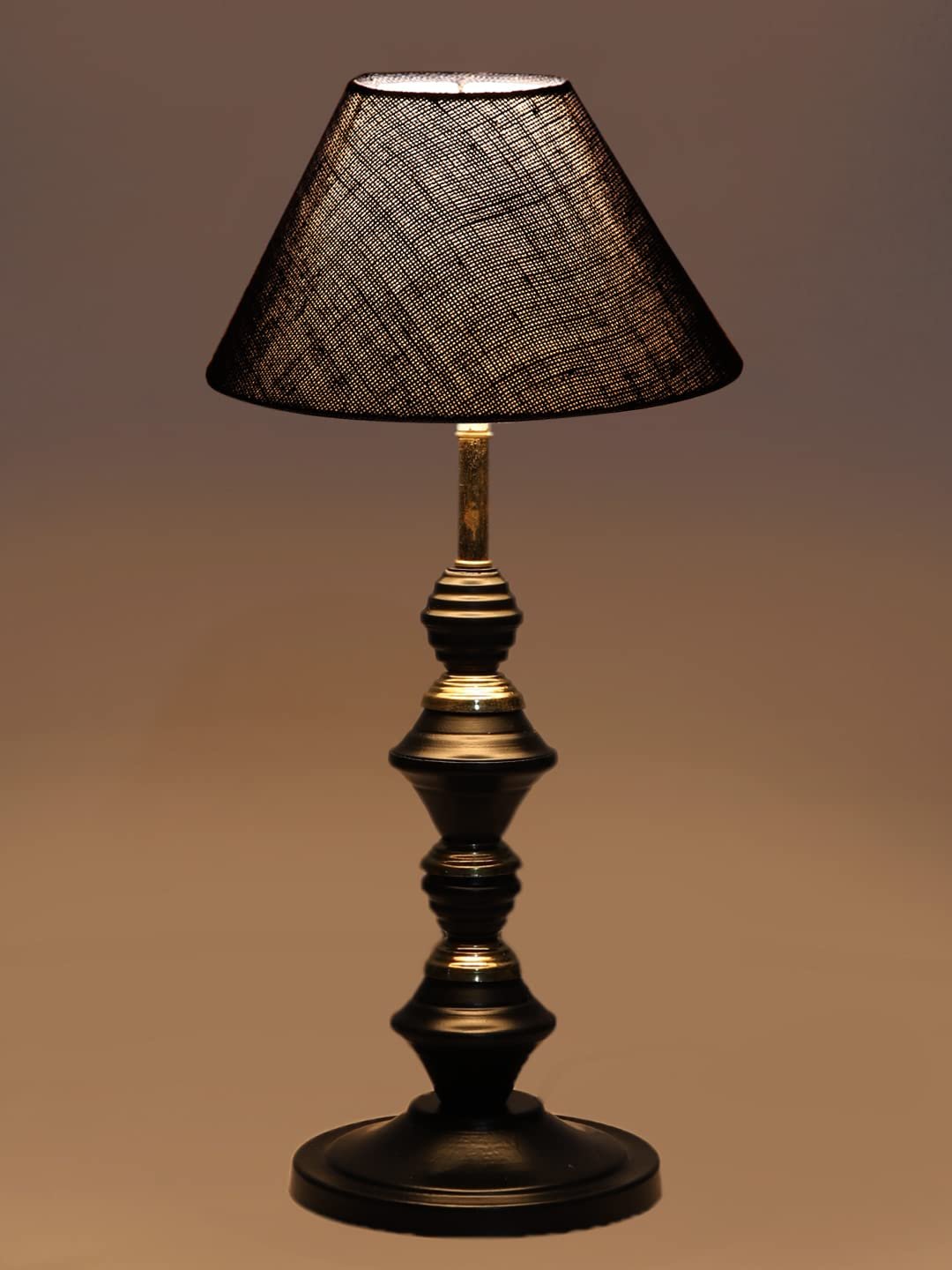 Blue Jute Table lamp with Iron Base