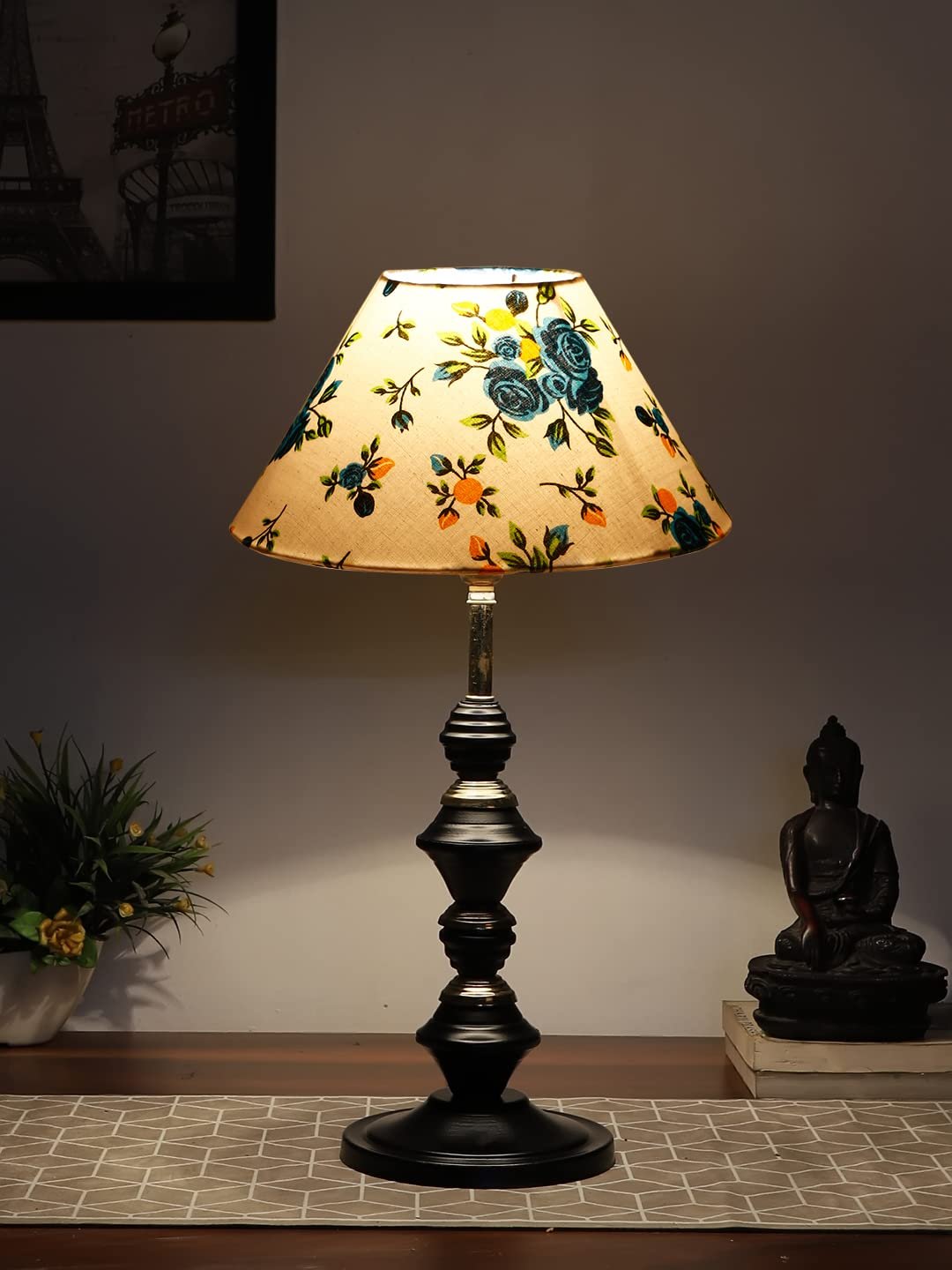 Multicolor Cotton Table lamp with Iron Base(234)