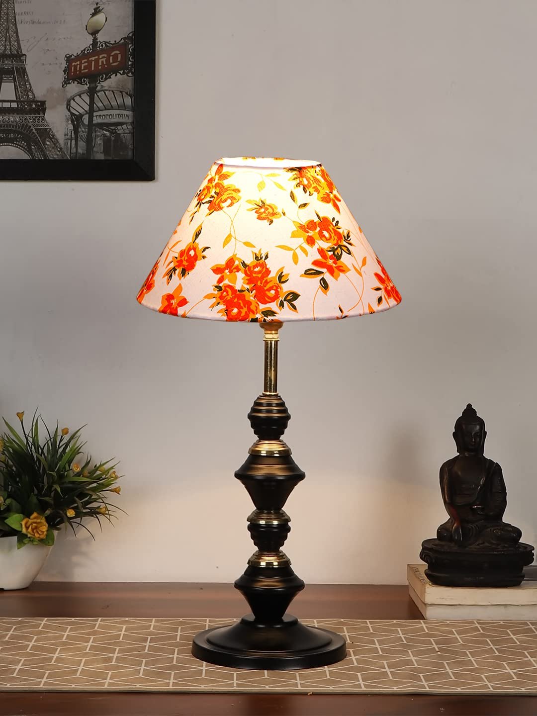 Multicolor Cotton Table lamp with Iron Base(235)