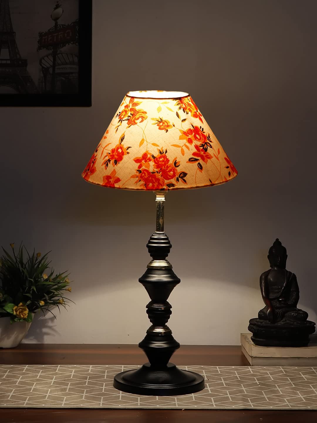 Multicolor Cotton Table lamp with Iron Base(235)