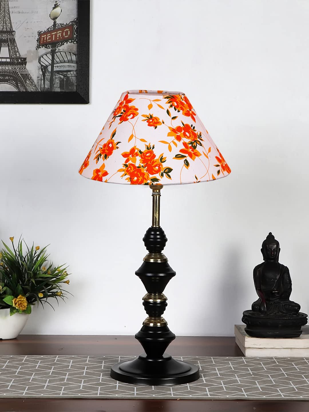 Multicolor Cotton Table lamp with Iron Base(235)