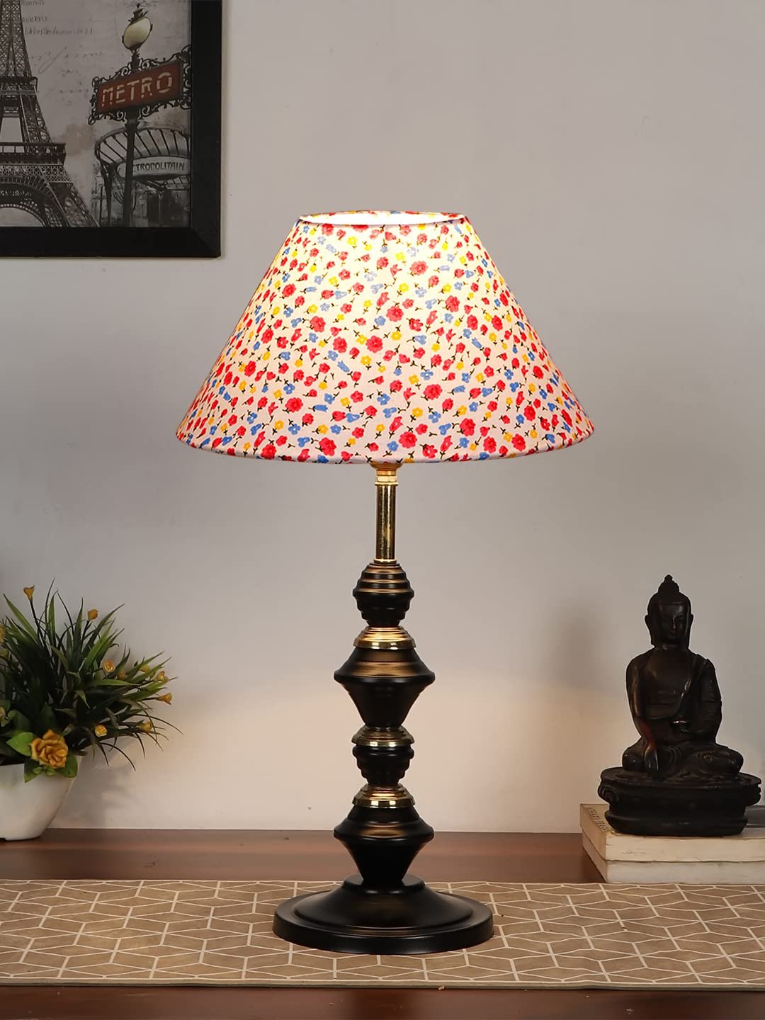 Multicolor Cotton Table lamp with Iron Base(236)