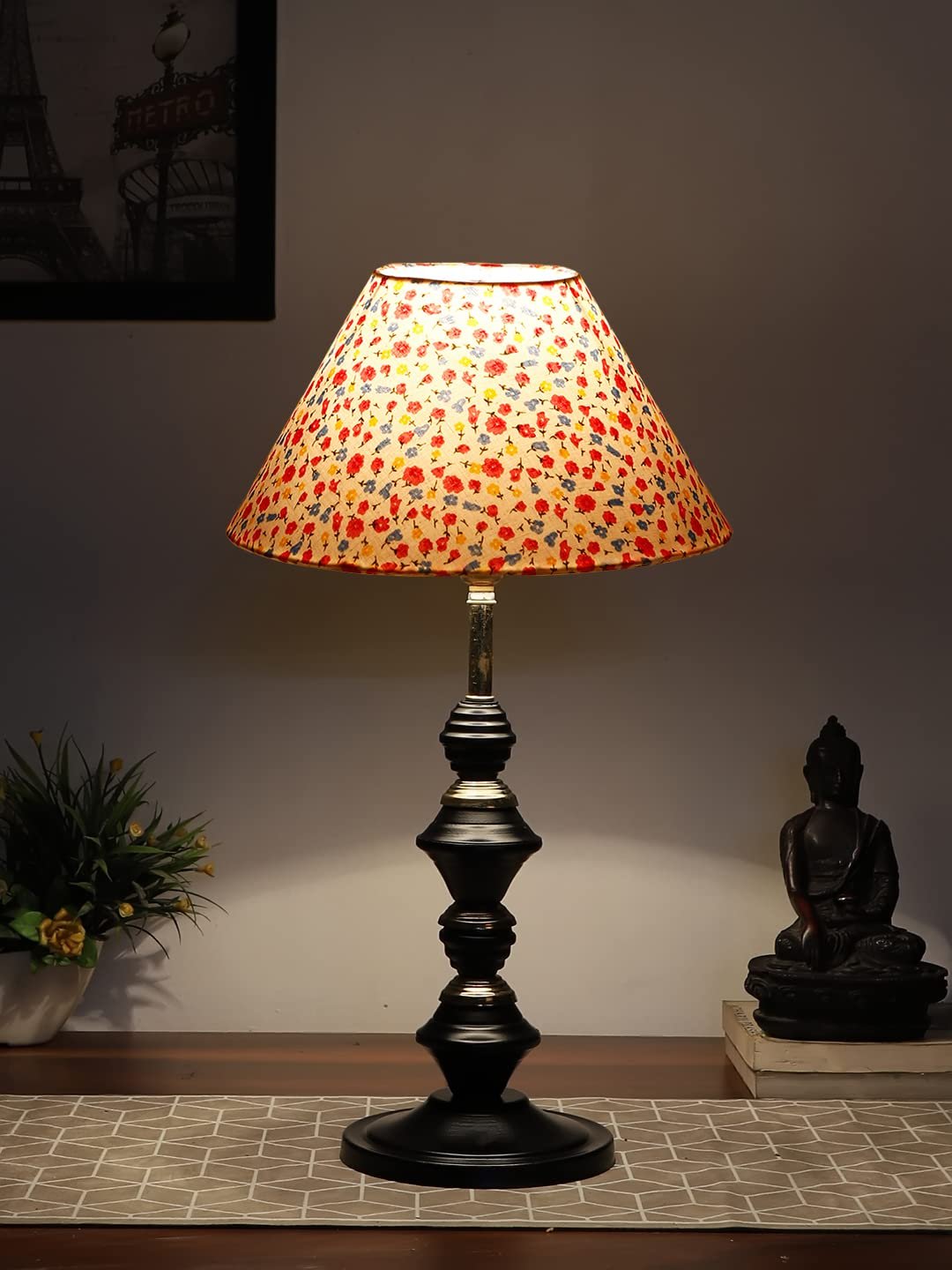 Multicolor Cotton Table lamp with Iron Base(236)