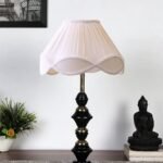Vintage Off-White Shade Table lamp with Iron Base (237)